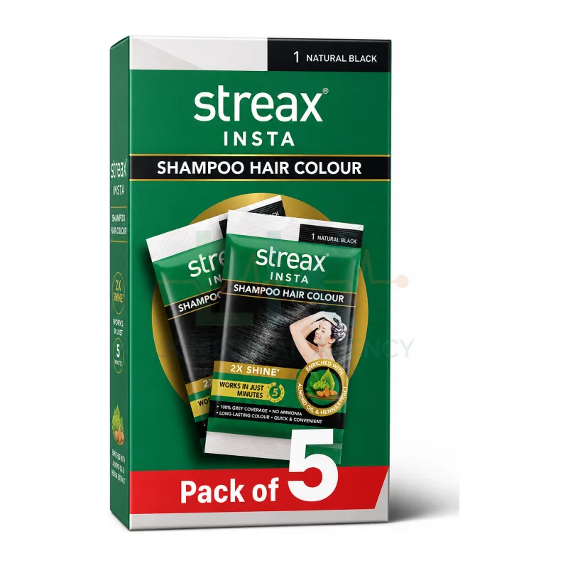 Streax Insta Shampoo Hair color Black