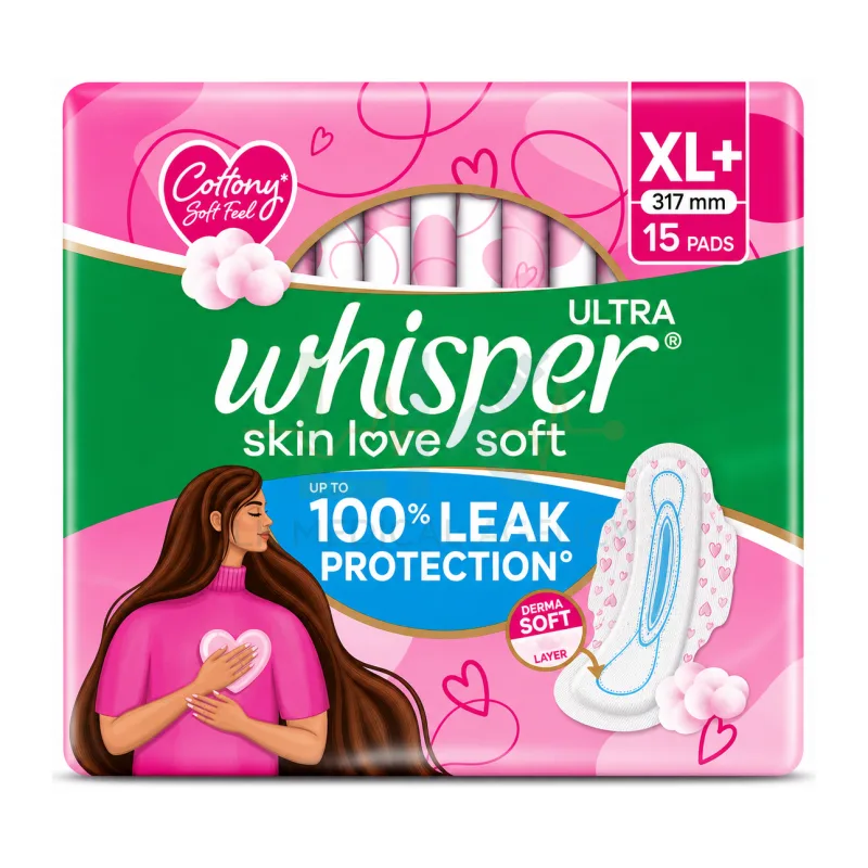 Whisper Ultra Soft  XL+ 15 Pads